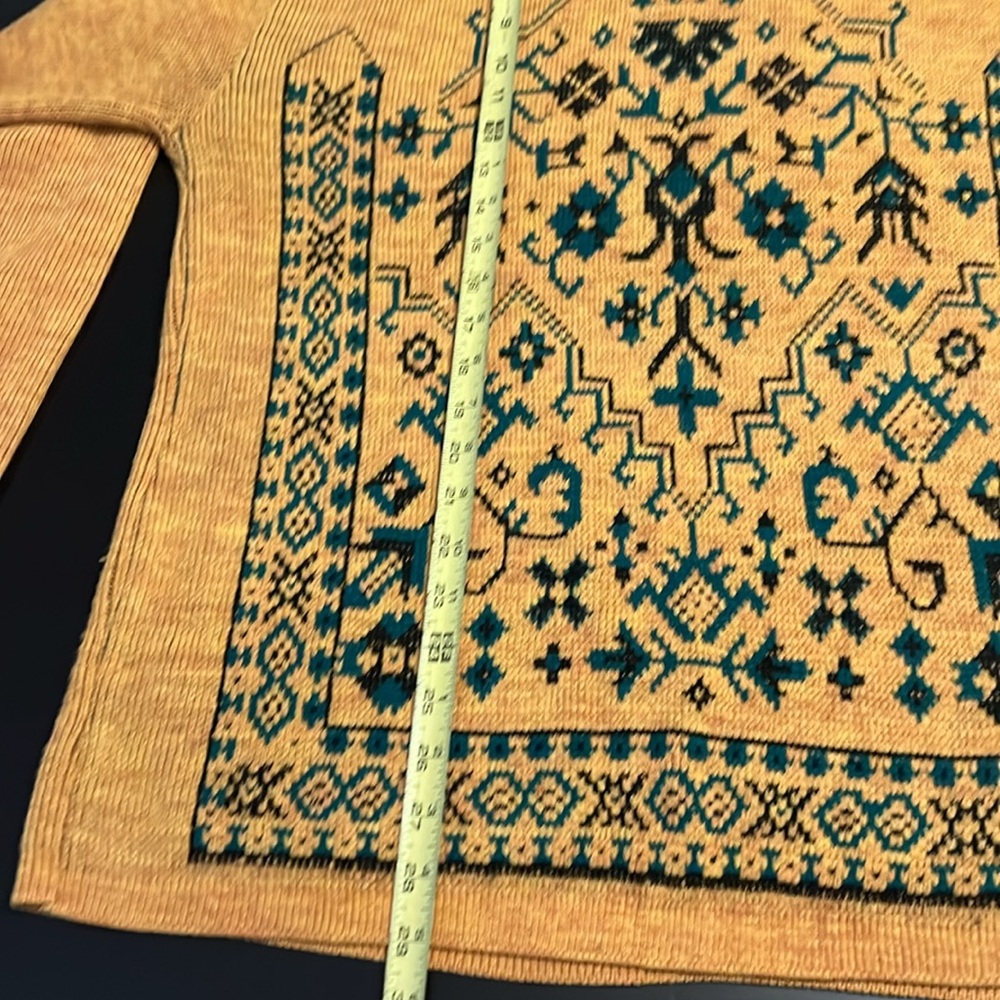 Yellow Patterned Men's Sweater - image 2